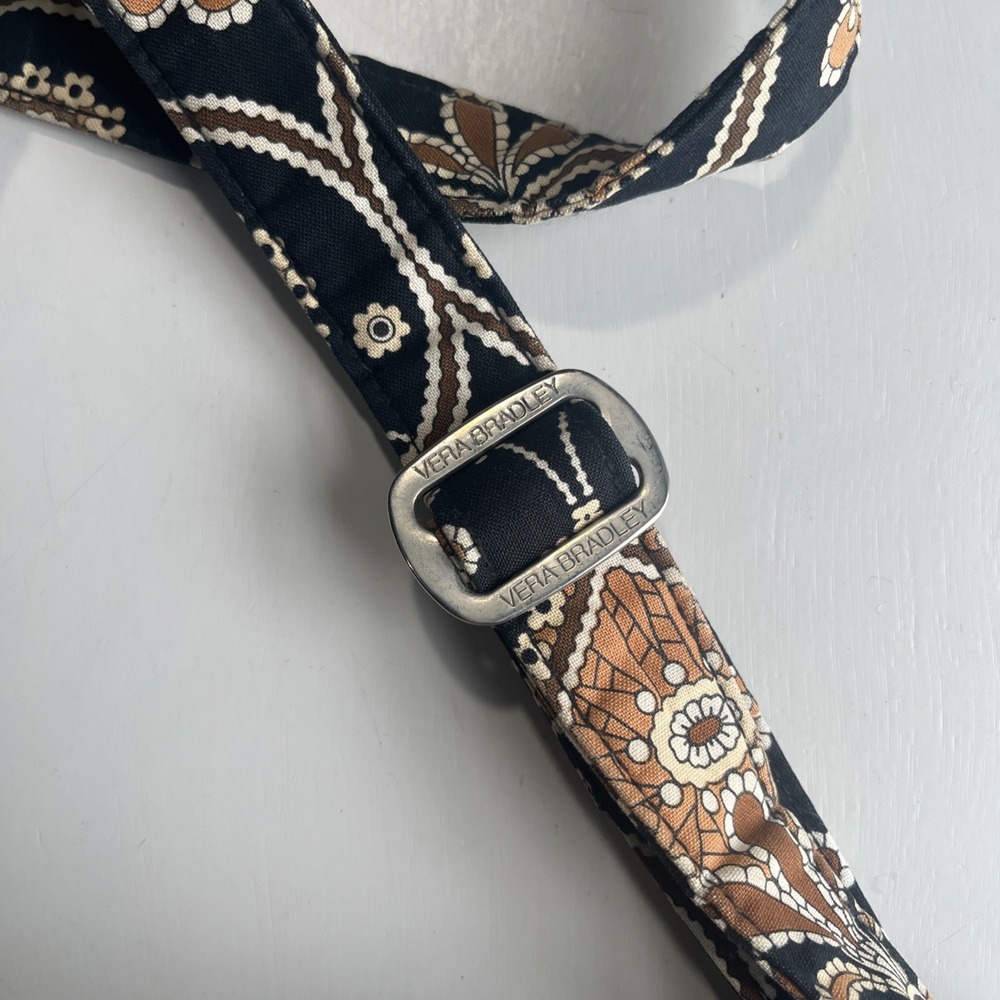 Vera Bradley Crossbody Paisley Caffe Latte Brown Black Bag Purse Flap Boho - Picture 6 of 13
